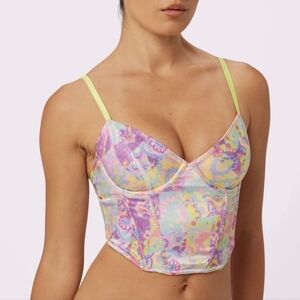 NWT Parade Afterglow Lace-Up Satin Bustier Corset in Versailles Sizes‎ M-3XL